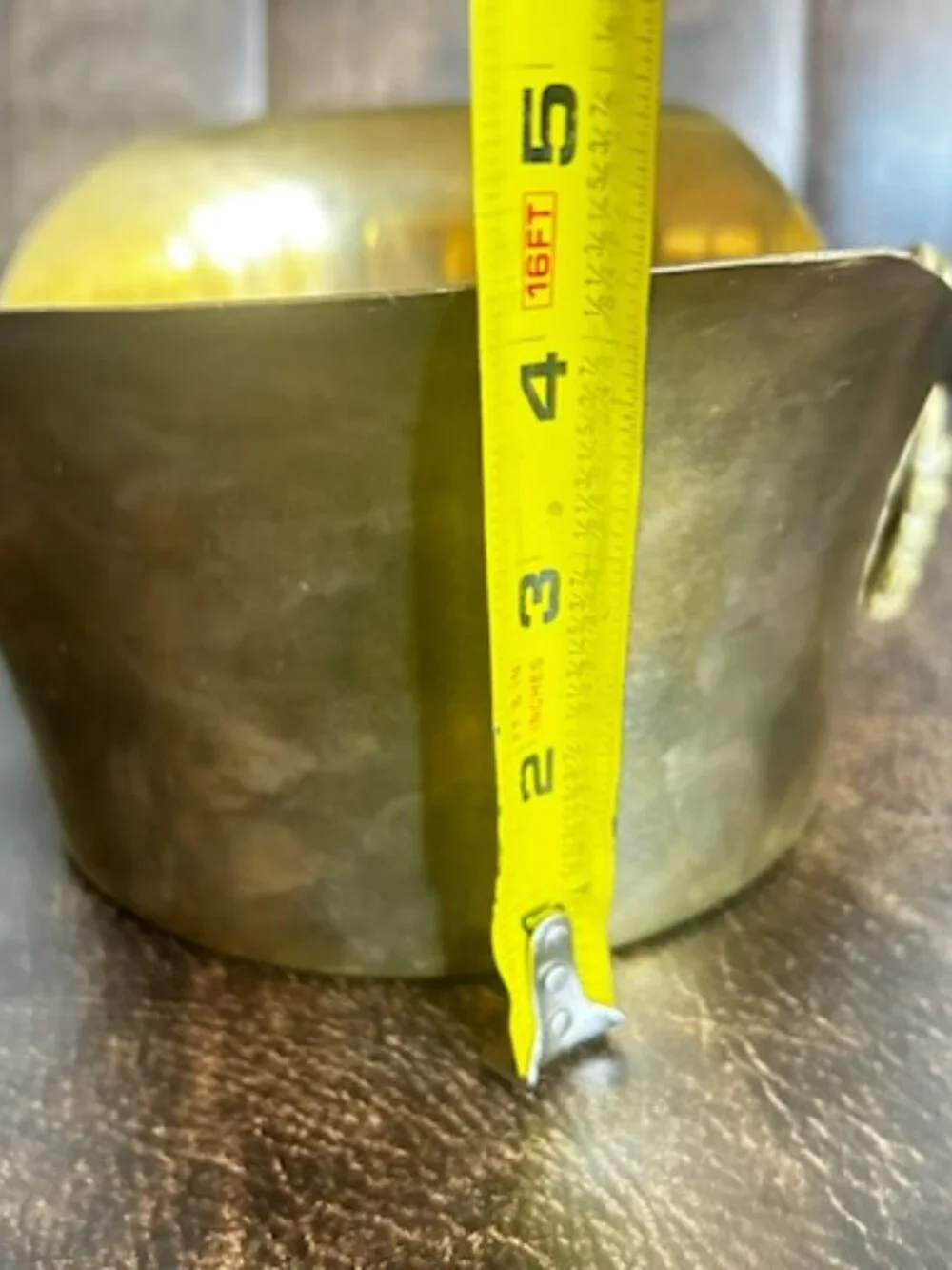 Vintage Solid Brass Basket Planter With Braided Handle and Grape Details